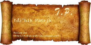 Tóbik Patrik névjegykártya